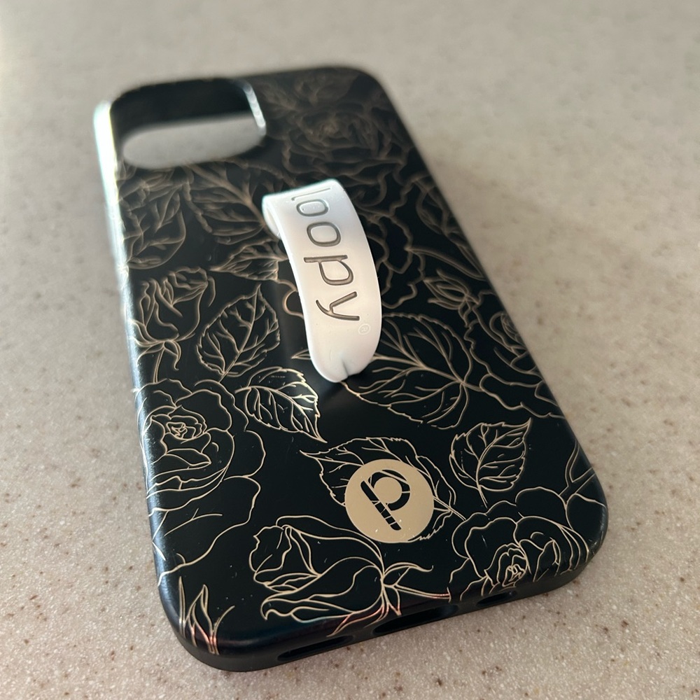 Loopy iPhone 12 mini black rose excellent condition